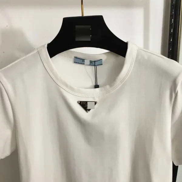 Prada Logo Tag T-Shirt White - 5