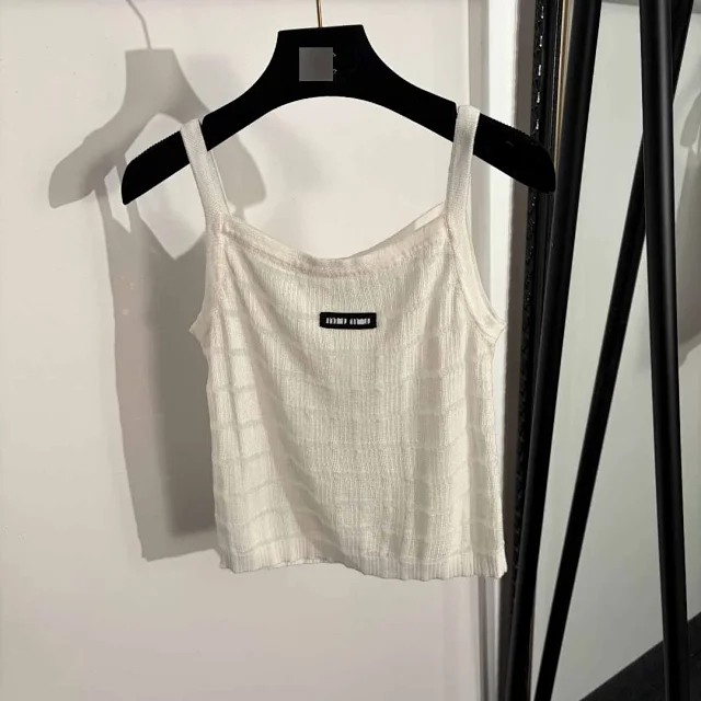 Miu Matching Sets Striped knit cardigan and camisole set product detail image 5