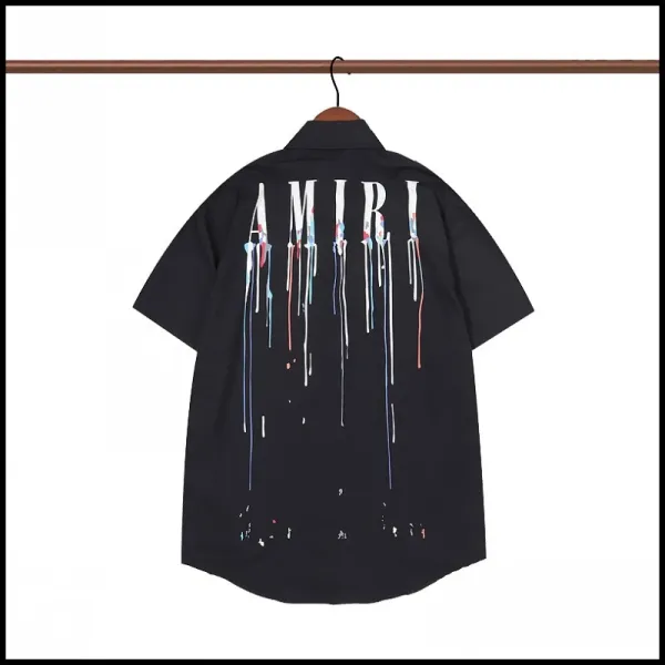 Amiri Palm Tree Print Short-Sleeve Shirt Blue and White - 9