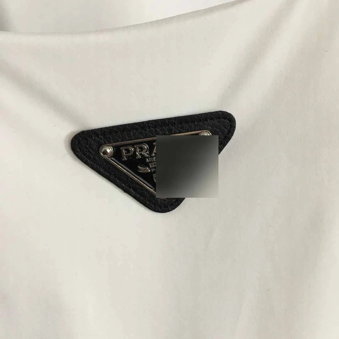 Prada Triangle Logo Cropped Tank Top White Vest Top - 8