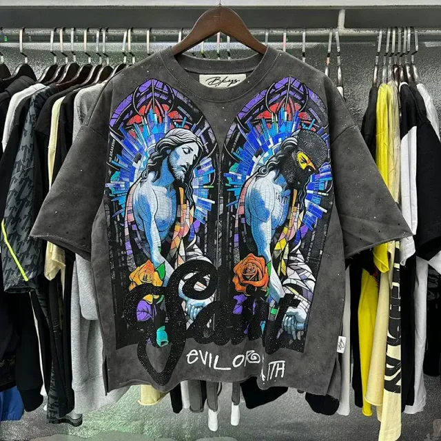 BKYS T-Shirts Oversized graphic-print short-sleeve T-shirt product detail image 6