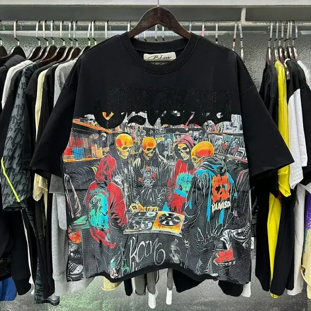 BKYS T-Shirts Oversized graphic-print short-sleeve T-shirt product detail image 10