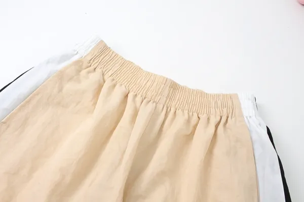 Design Wide-Leg Track Pants Beige with Side Stripe Pants - 21