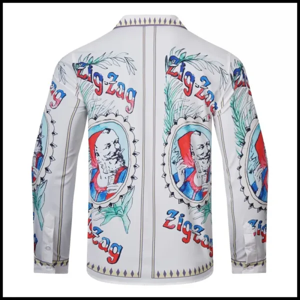 Amiri Palm Tree Print Short-Sleeve Shirt Blue and White - 21