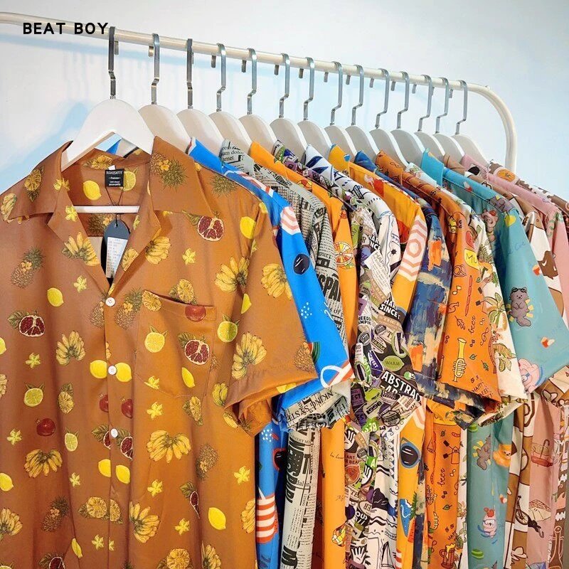 BEAT BOY Shirts Short-Sleeve Tropical Fruit Print Button-Up Shirt image 2