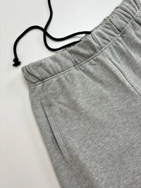 Design Logo Embroidered Heather Gray Sweat Shorts - 6