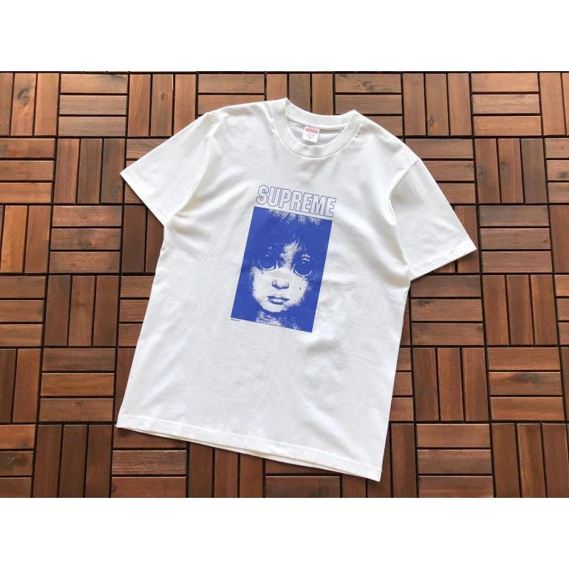 Supreme T-Shirts Short-Sleeve Graphic T-Shirt — B372 Manga Big Tears White