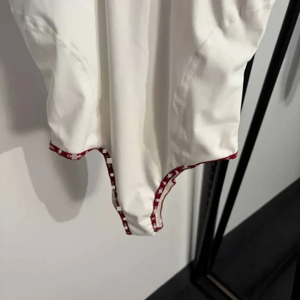Chanel Logo-Trimmed White Bodysuit Underwear - 6