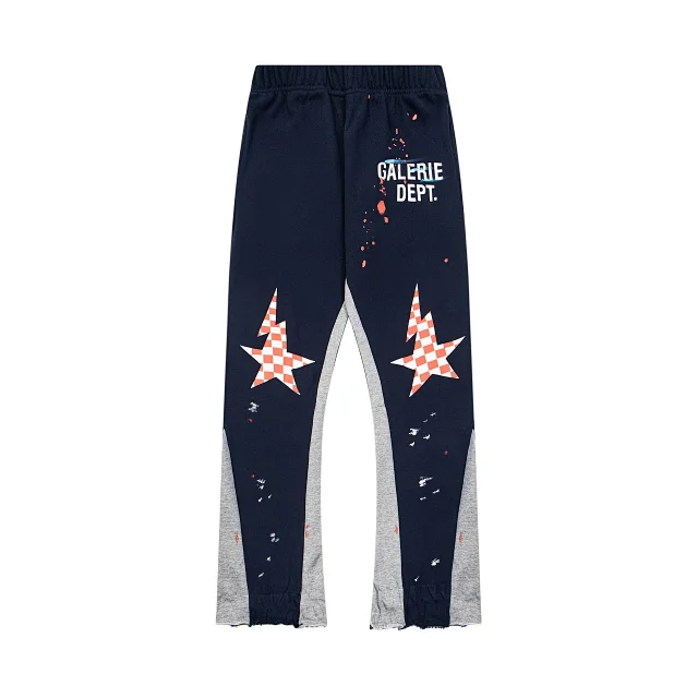 Galerie Dept. Trousers Paint-splatter graphic jogger with checkerboard star print and contrast side panels product detail image 5