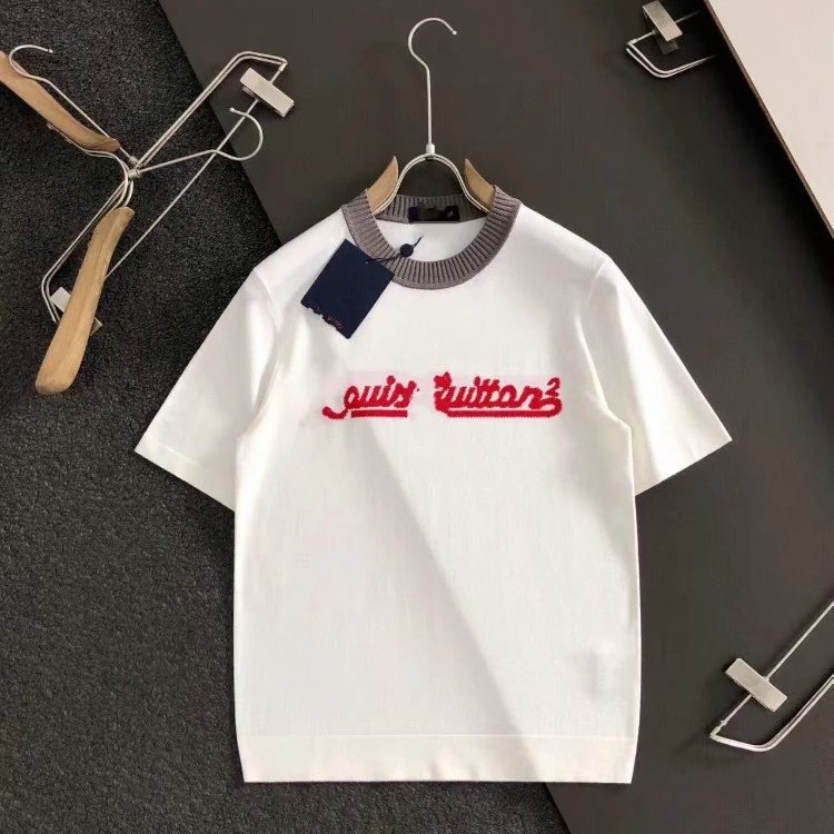 Louis Vuitton Short-Sleeve Logo Knit T-Shirt image 3