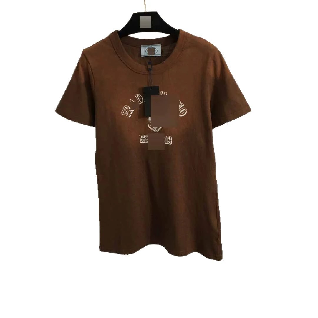 Prada T-Shirts Short-Sleeve Crewneck Triangle Emblem Logo T-Shirt image 5