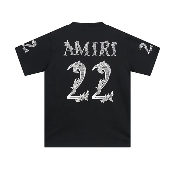 Amiri Number 22 Ornate Print Black T-Shirt - 8