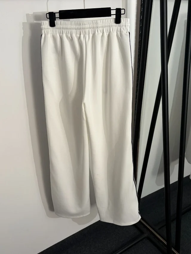 Chanel Tracksuits Short-sleeve zip-up track jacket and straight-leg trousers with contrast stripes product detail image 6
