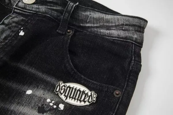 Dsquared2 Distressed Paint-Splatter Black Jeans - 19
