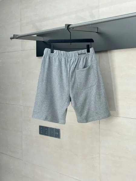 Design Logo Embroidered Heather Gray Sweat Shorts - 4