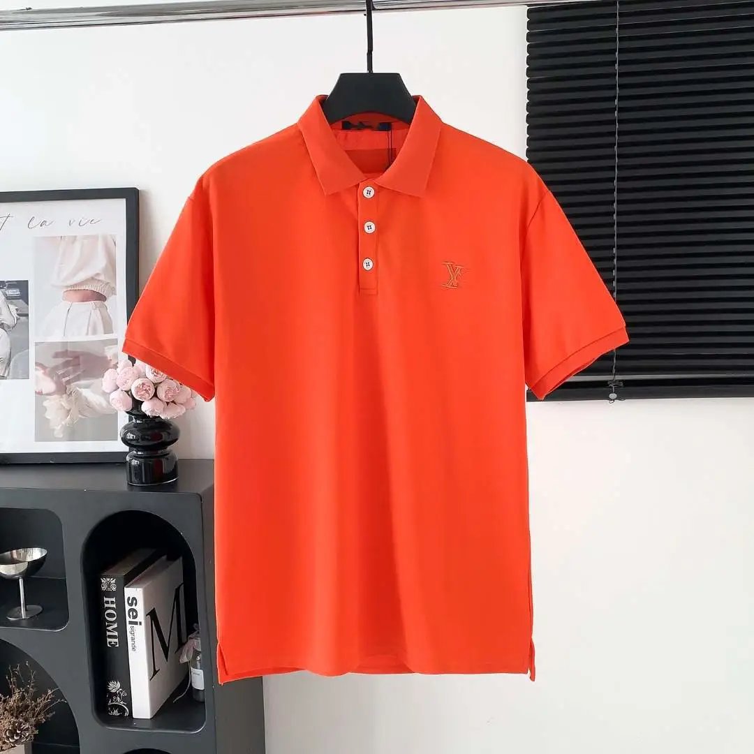 Prada Shirts Short-Sleeve Polo Shirt with Chest Triangle Logo — 06 Donkey Home Small Logo Embroidery