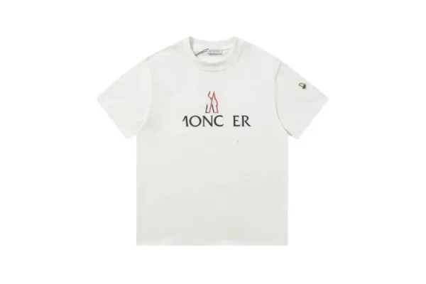 Moncler Logo Print White T-Shirt - 27