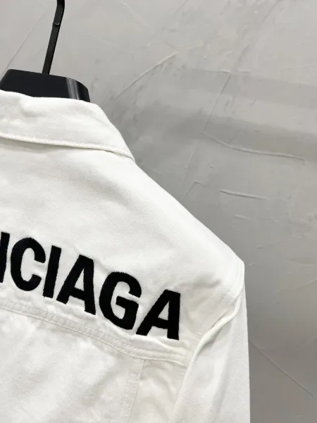 Balenciaga Logo Denim Jacket Peach - 14