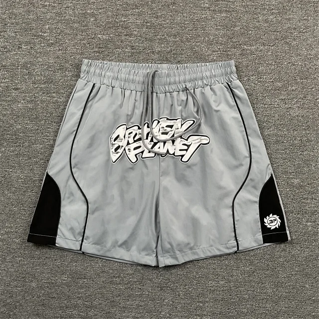 Broken Planet Shorts Color-Block Graphic Print Drawstring product detail image 2