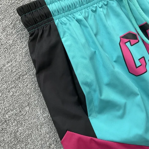 Corteiz CRTZ Graphic Panel Shorts Turquoise Pink Black - 13