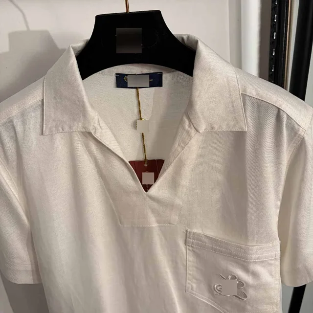 Unbranded Shirts Short-sleeve collared pullover shirt with embroidered chest pocket product detail image 4