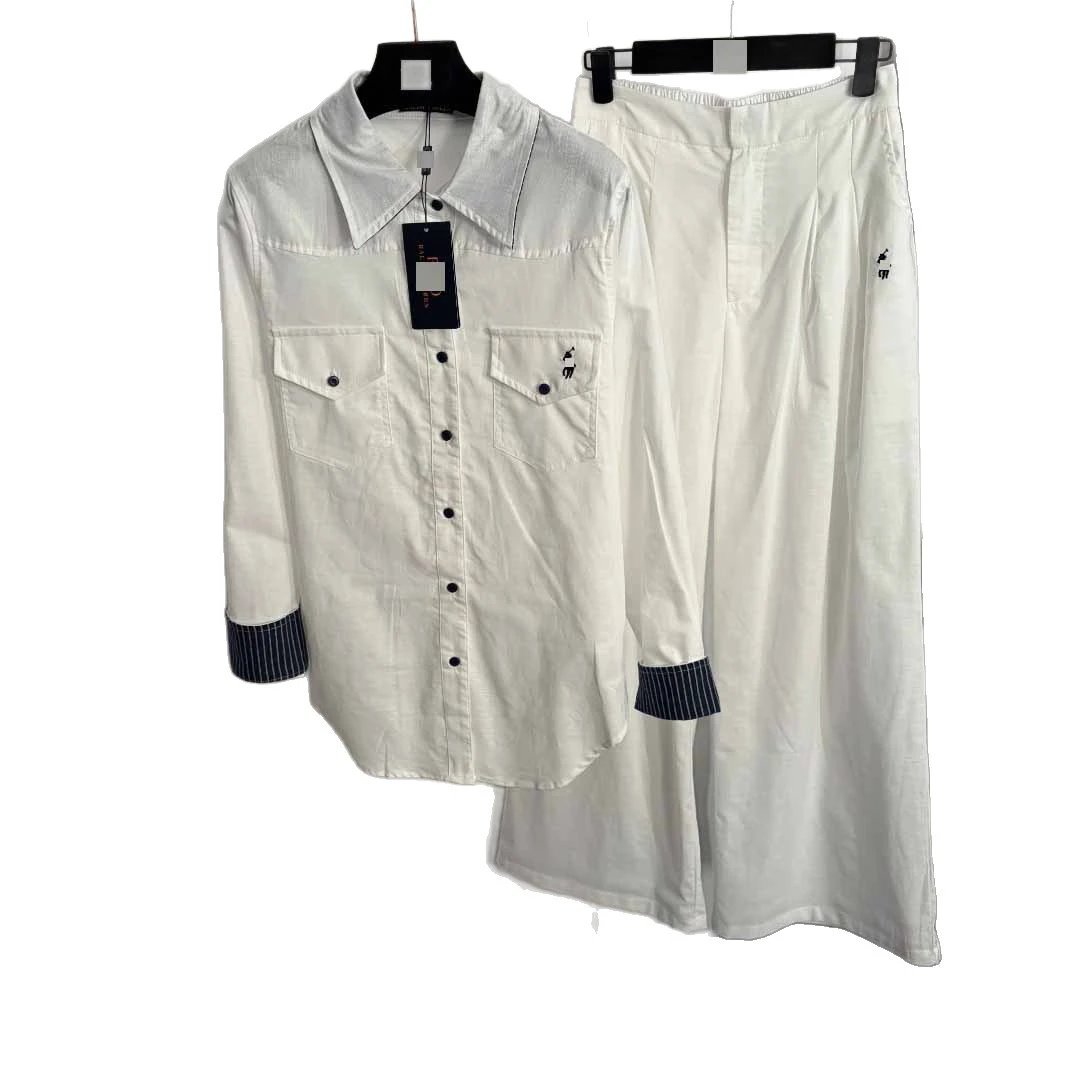 Ralph Lauren Matching Sets Long-sleeve button-up shirt and trousers set with chest flap pockets image 5