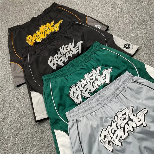 Broken Planet Shorts Color-Block Graphic Print Drawstring product detail image 10