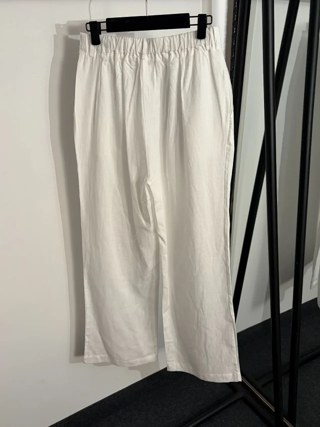 Unbranded Matching Sets Linen utility vest and wide-leg trouser set with four flap pockets drawstring waist product detail image 6