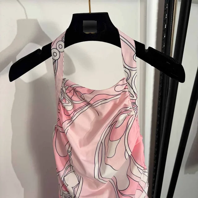 Unbranded Dresses Printed Halter Backless Ruffle-Hem Mini Dress product detail image 4