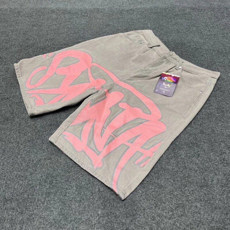Syna World Shorts Denim with oversized graffiti-style logo print image 5
