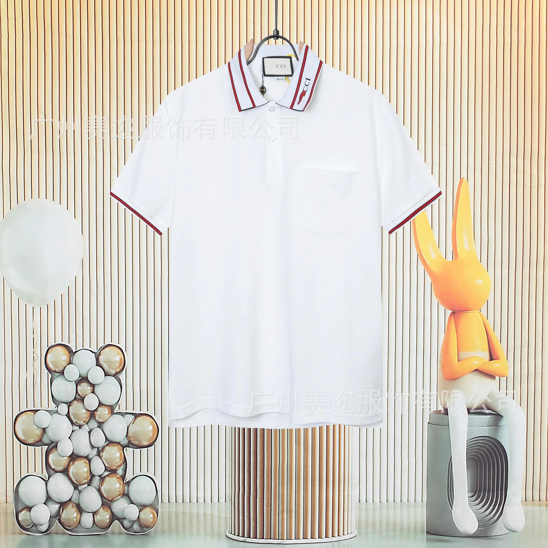 Unbranded Shirts Short-Sleeve Polo Shirt with Contrast Trim and Chest Pocket — G 812 white