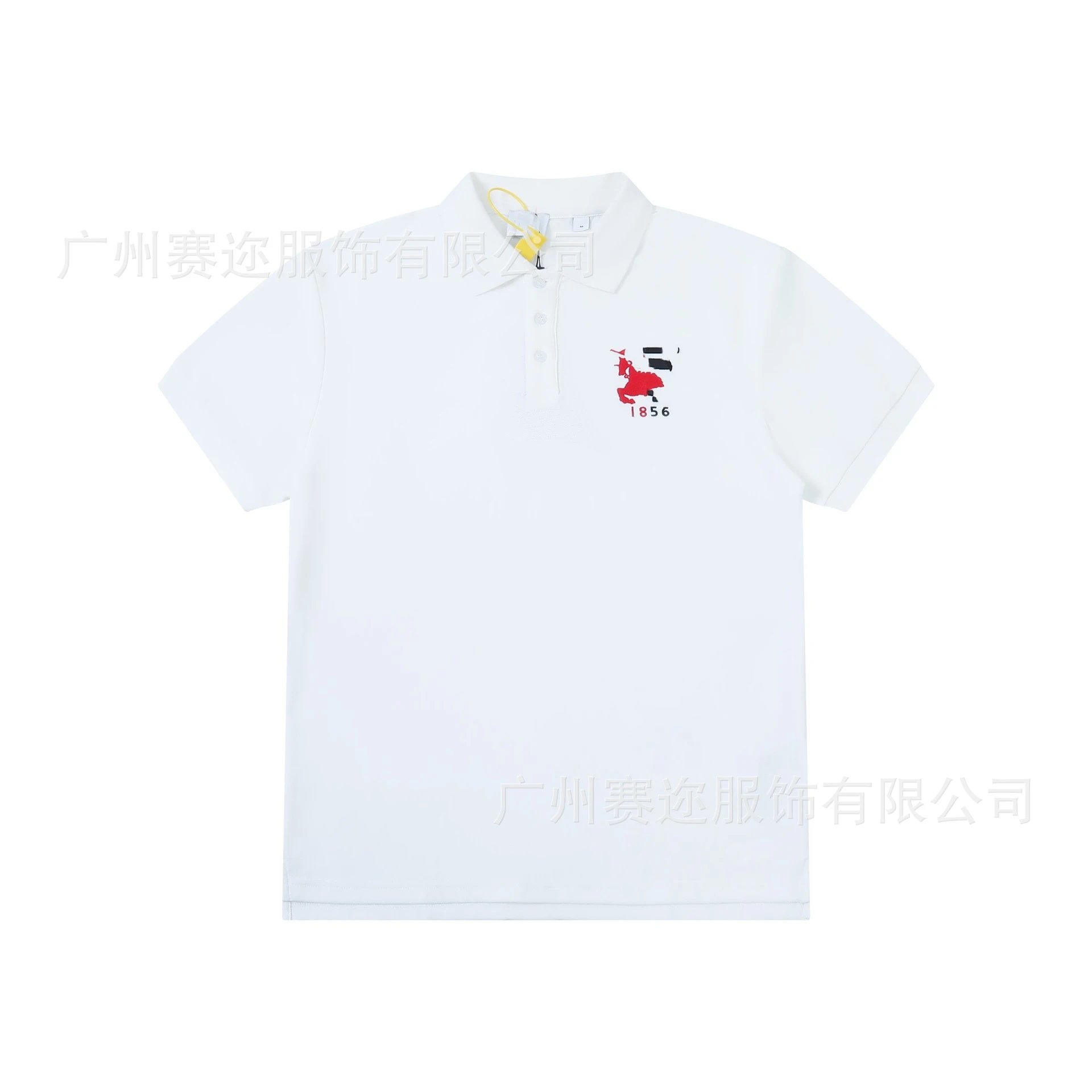 Unbranded Shirts Short-Sleeve Polo Shirt with Contrast Trim and Chest Pocket — B001 White