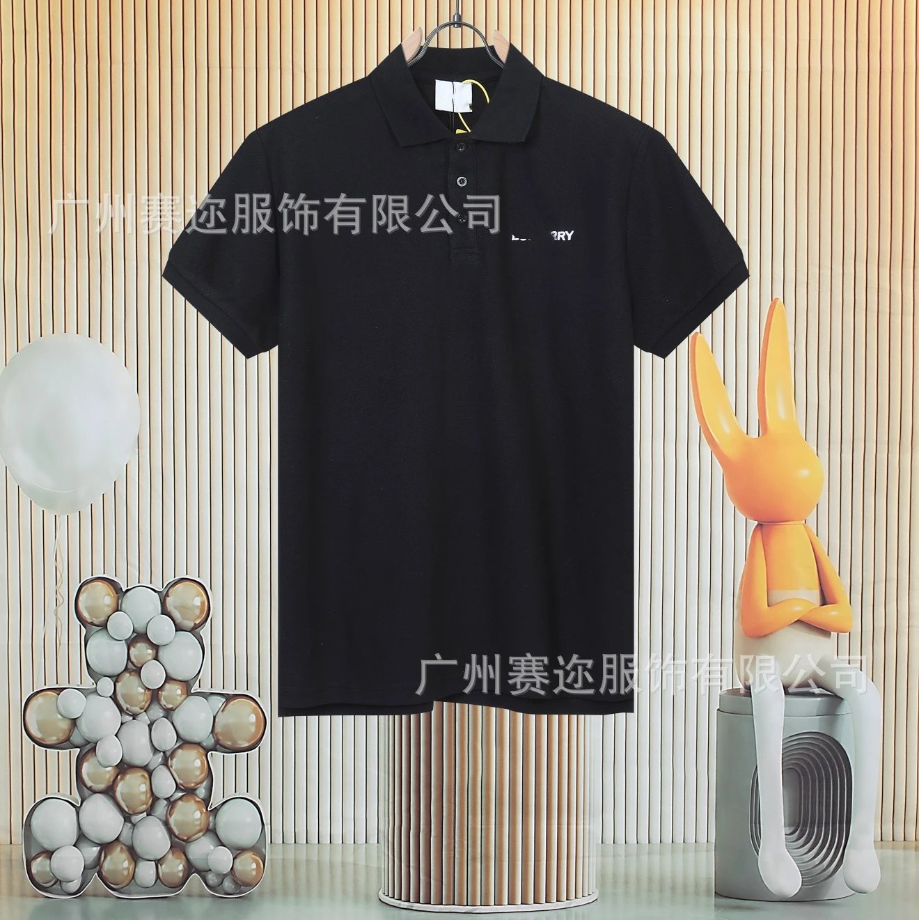 Unbranded Shirts Short-Sleeve Polo Shirt with Contrast Trim and Chest Pocket — B 002 Black
