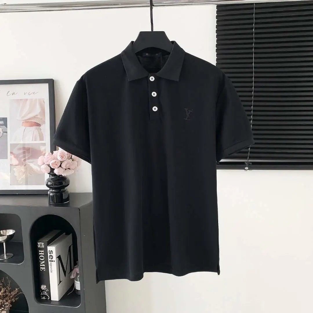 Prada Shirts Short-Sleeve Polo Shirt with Chest Triangle Logo — 07 Donkey Home Small Logo Embroidery