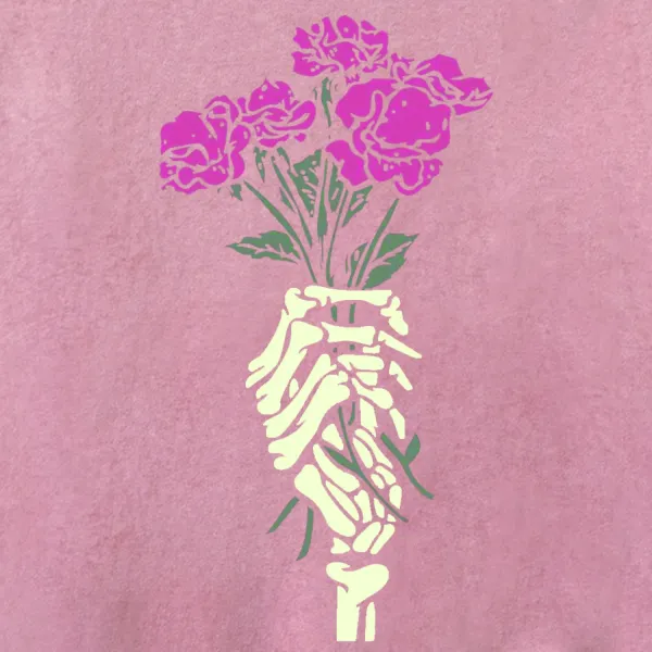 Design Skeleton Hand Floral Print Lavender Vest-Top - 16