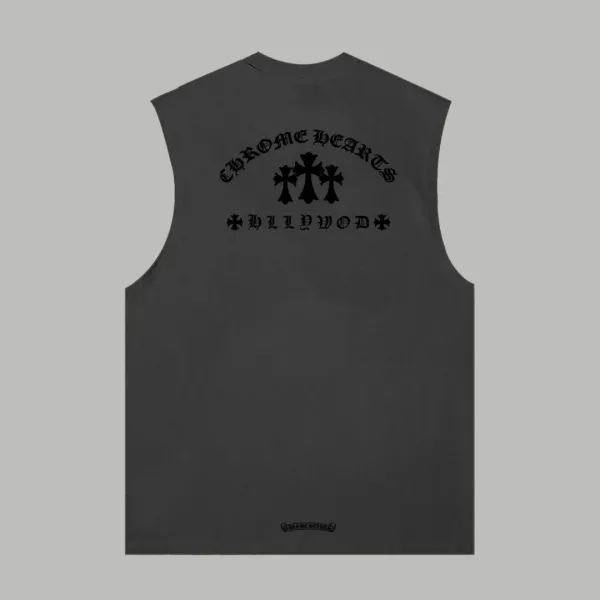 Chrome Hearts Triple Cross White Sleeveless Top Vest Top - 19