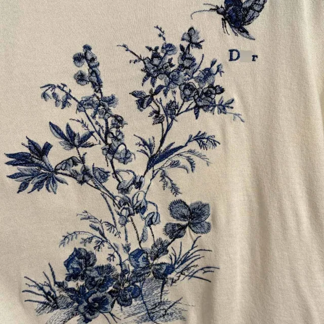 Dior Knitwear Floral and butterfly embroidered short-sleeve knit top product detail image 8