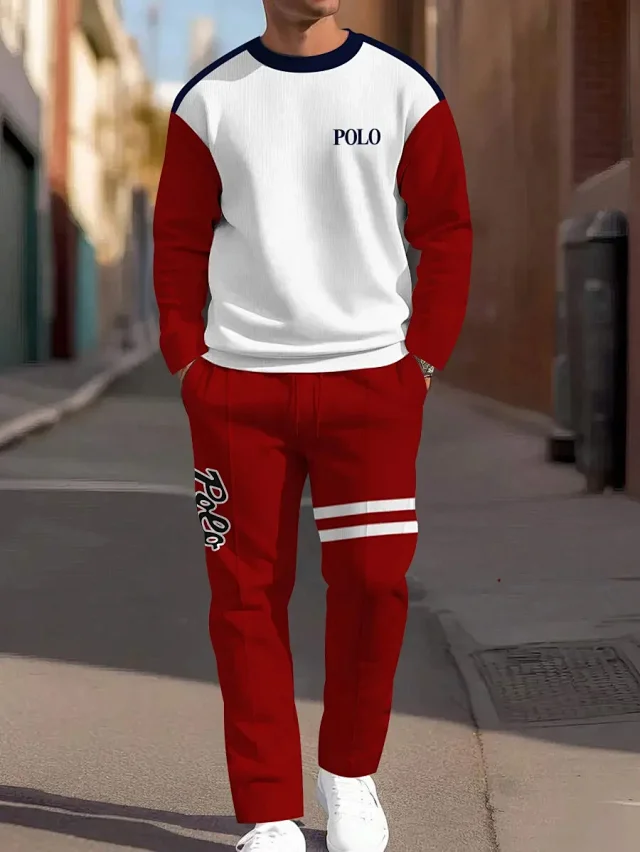 Unbranded Tracksuits Crewneck sweatshirt and striped trousers set product detail image 11