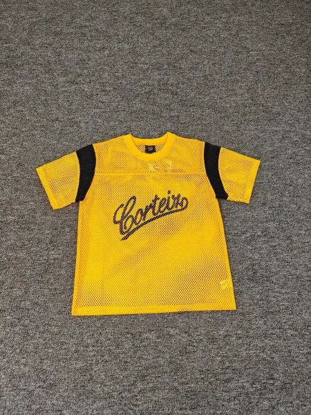 Corteiz Mesh Jersey Navy Yellow T-Shirt - 5