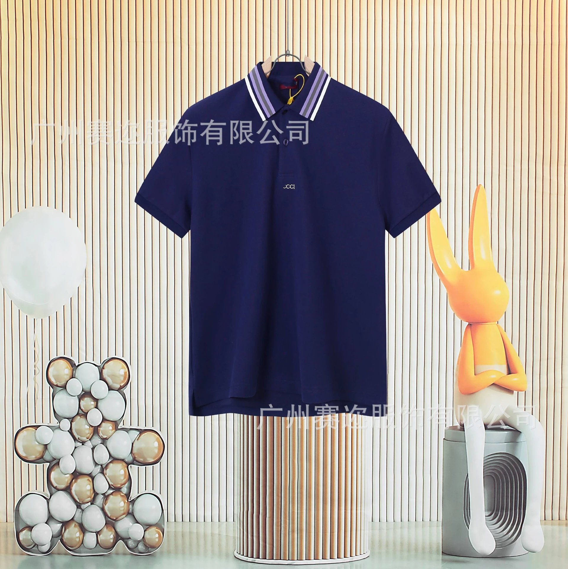 Unbranded Shirts Short-Sleeve Polo Shirt with Contrast Trim and Chest Pocket — G 819 Sapphire blue