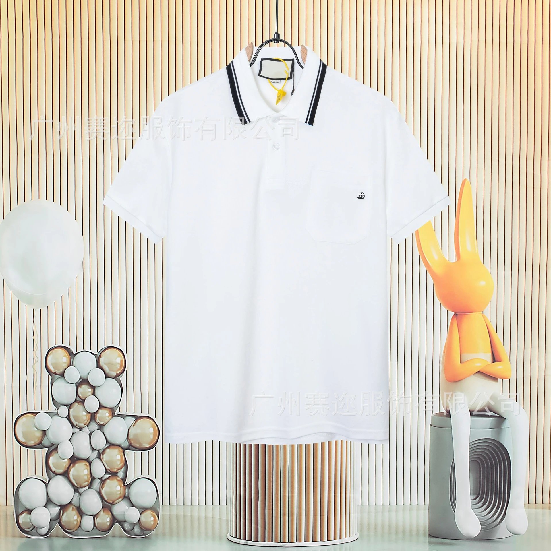 Unbranded Shirts Short-Sleeve Polo Shirt with Contrast Trim and Chest Pocket — G 811 white