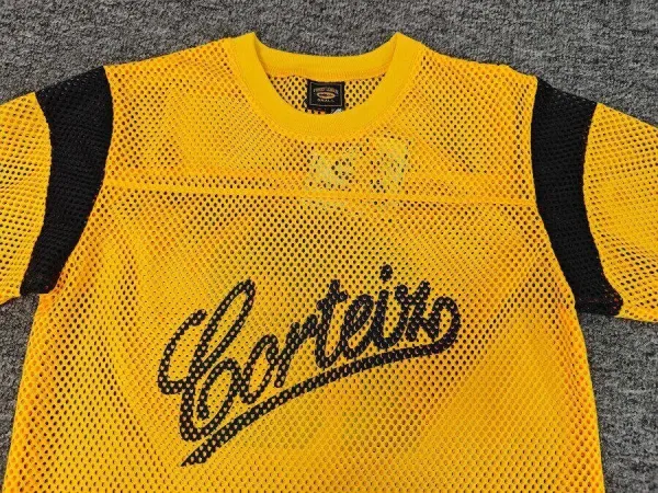 Corteiz Mesh Jersey Navy Yellow T-Shirt - 14