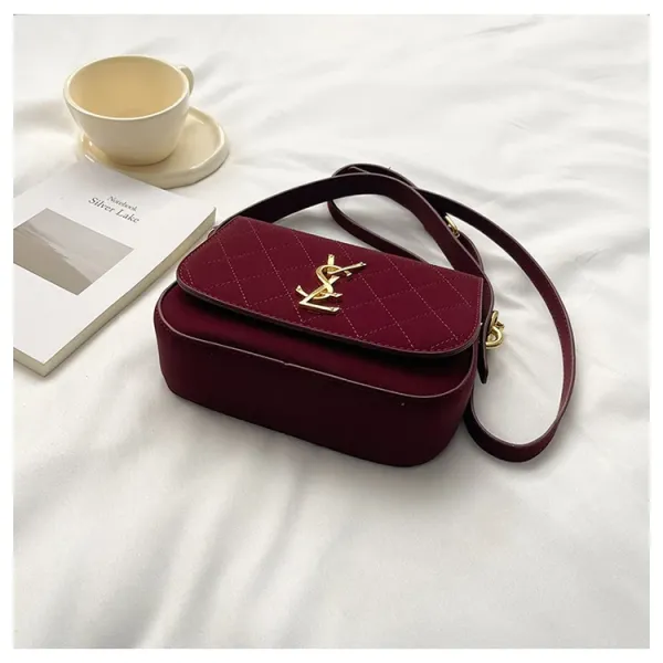 Saint Laurent Monogram Quilted Pink Shoulder Bag - 21