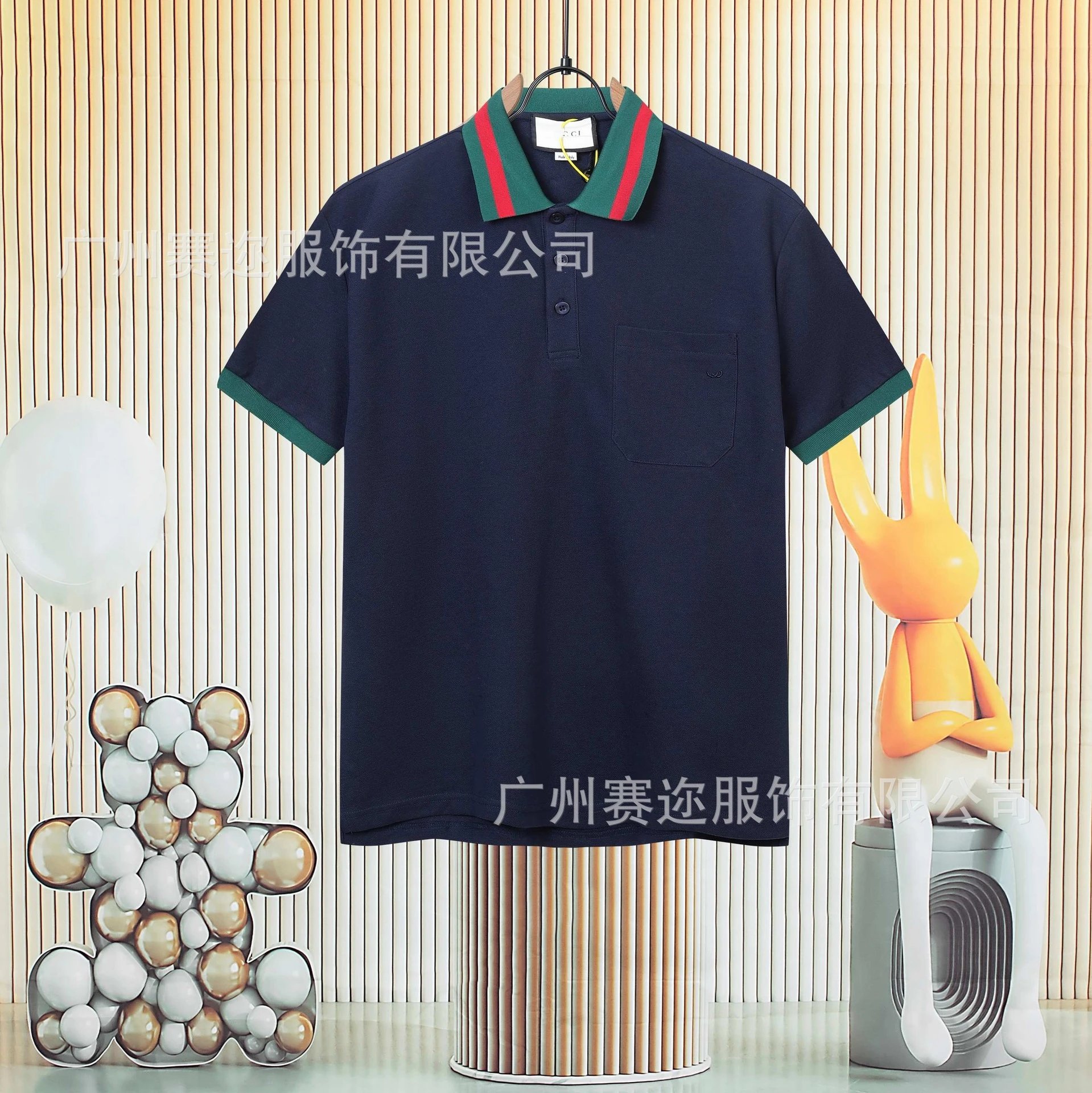 Unbranded Shirts Short-Sleeve Polo Shirt with Contrast Trim and Chest Pocket — G 815 Sapphire blue