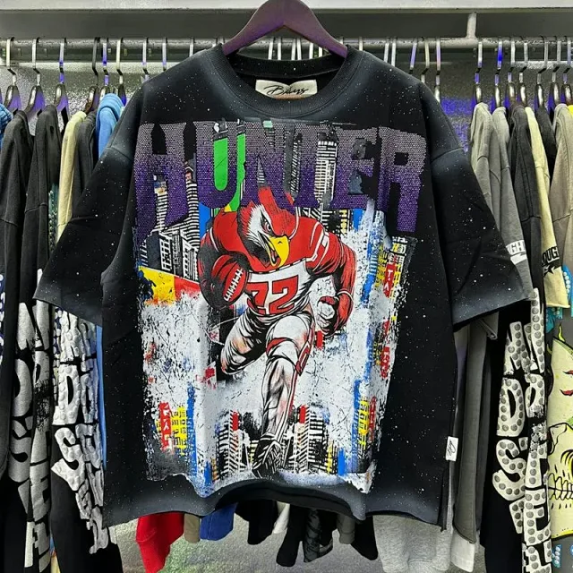 BKYS T-Shirts Oversized graphic-print short-sleeve T-shirt product detail image 5