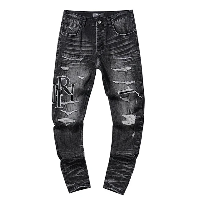 Amiri Jeans Distressed patchwork slim-fit product detail image 6