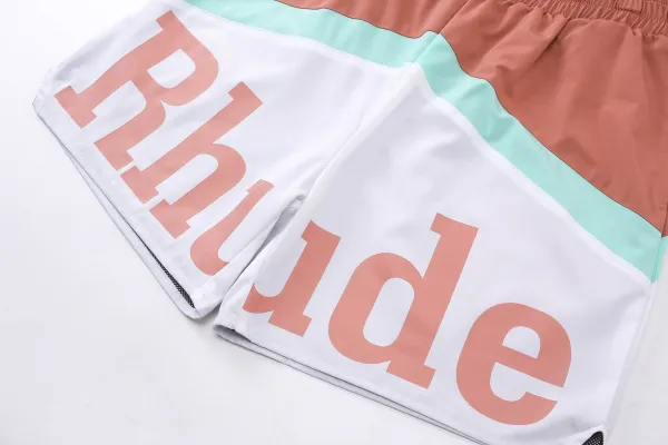 Rhude Logo Stripe Swim Shorts Blue White Mint - 34