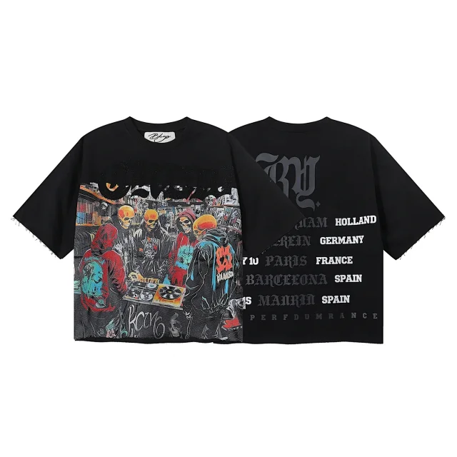 BKYS T-Shirts Oversized graphic-print short-sleeve T-shirt product detail image 21