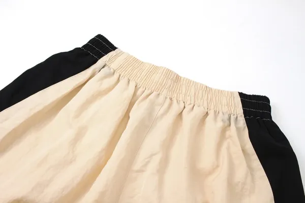 Design Wide-Leg Track Pants Beige with Side Stripe Pants - 11