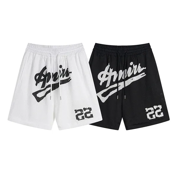 Amiri Script Mesh Shorts White - 10